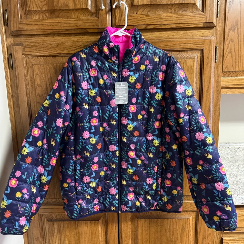 Disney Alice in Wonderland reversible Floral Puffer Jacket.